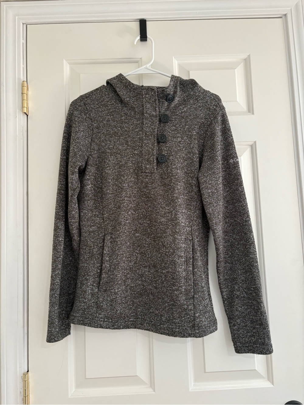 Columbia Women's Heather Charcoal Button-Neck Pullover